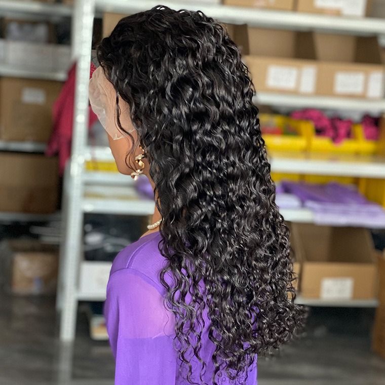 Promotion WaterWave Bleached Pre-plucked with baby hair natural hairline wig