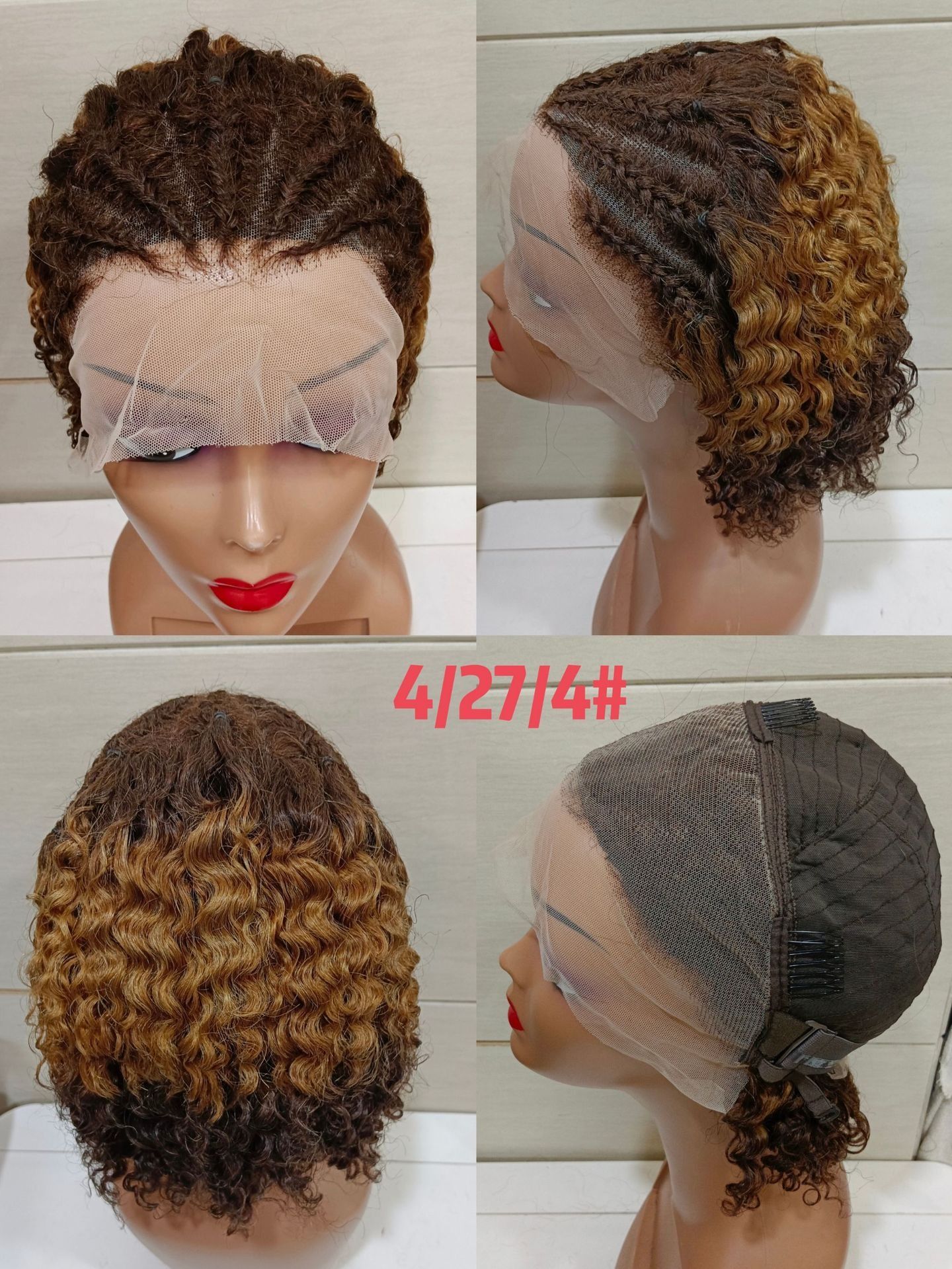 Braided Human Hair Wig 13x4 Lace Front Wigs Curly BOB