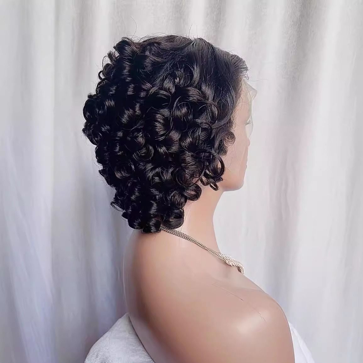 13x4 Lace Front Human Hair Wig for Black Women – Big Curly Glueless Wig, Deep Parting, Natural Look, Long Kinky Curly Wig