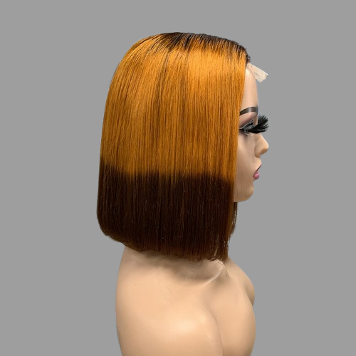 Ladies 8 Inch 2x6 Kim Closure Bob Wig – 100% Human Hair – Short Natural Wig for Women – Glueless & Beginner Friendly – Kenya Style Beauty