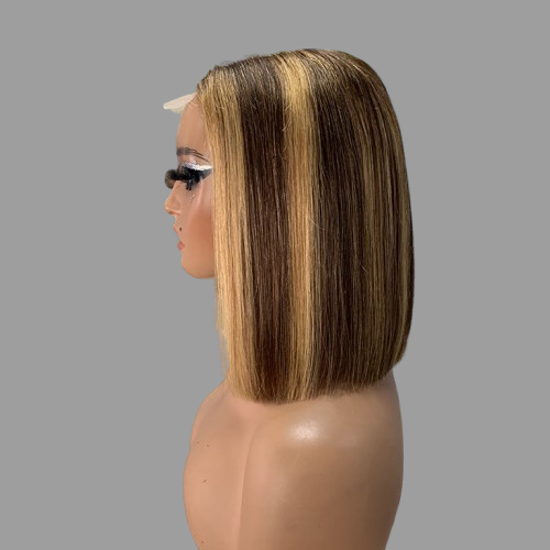 Ladies 8 Inch 2x6 Kim Closure Bob Wig – 100% Human Hair – Short Natural Wig for Women – Glueless & Beginner Friendly – Kenya Style Beauty