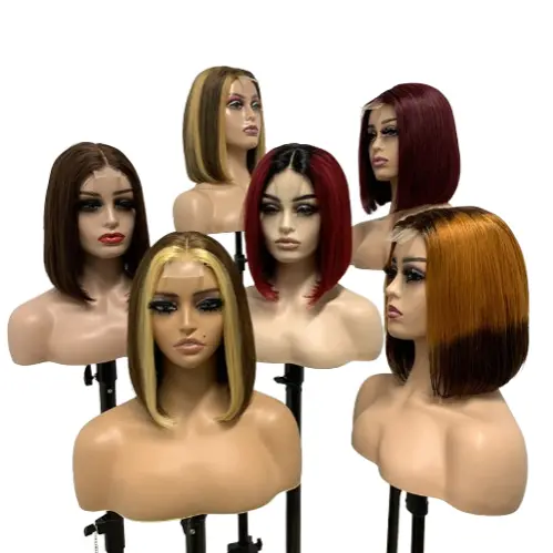 Ladies 8 Inch 2x6 Kim Closure Bob Wig – 100% Human Hair – Short Natural Wig for Women – Glueless & Beginner Friendly – Kenya Style Beauty
