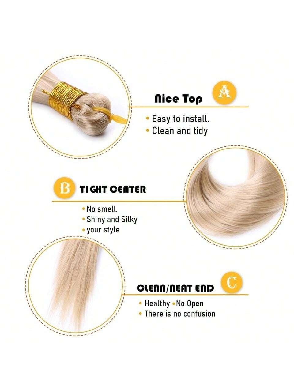 Bone Straight Bulk Hair – 24 Inch High Temperature Fiber Synthetic Straight Hair for Braiding & Wig Making