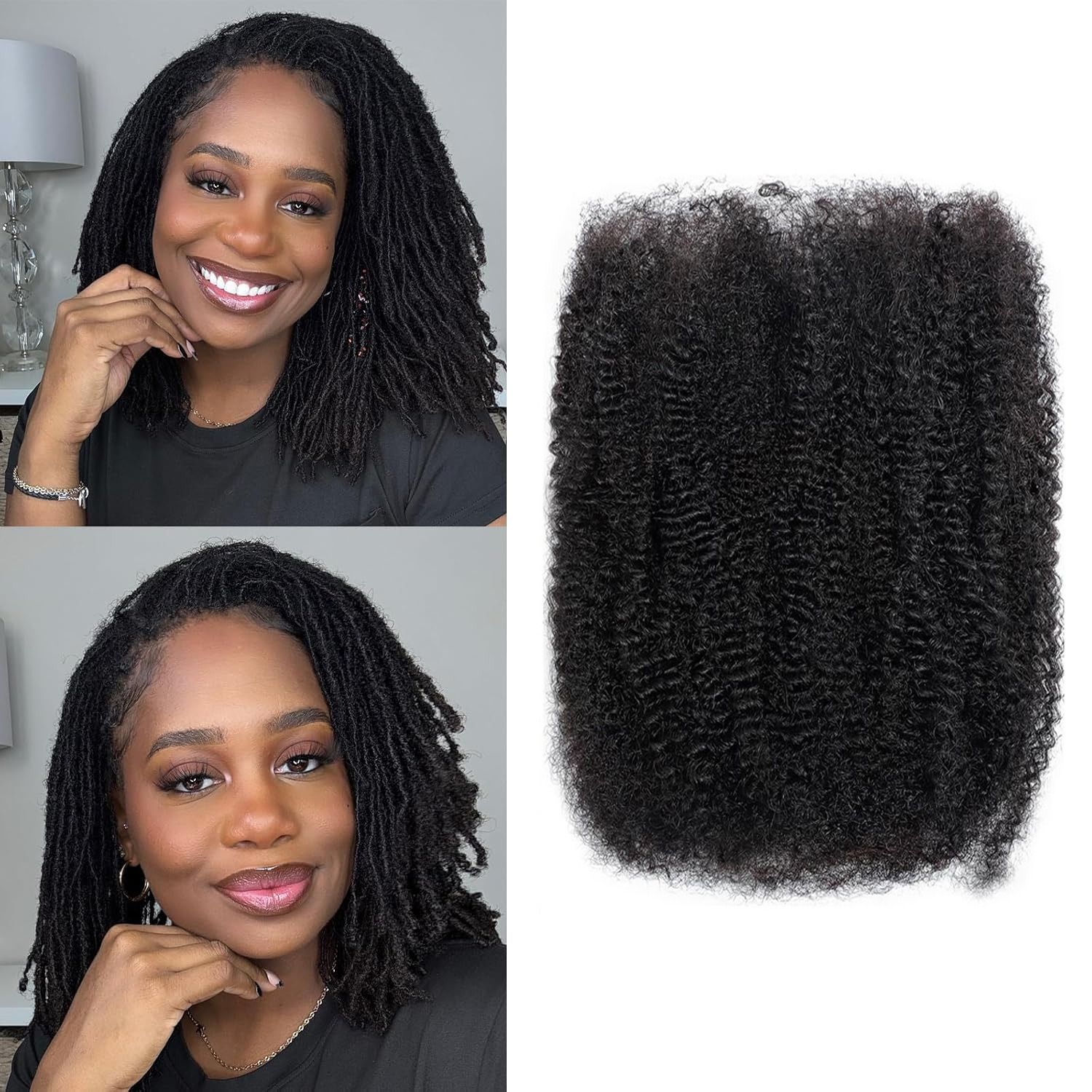 AFRO KINKY BULK 100% Human Hair Extension Black Color 30g Net Weight 12-18 inches