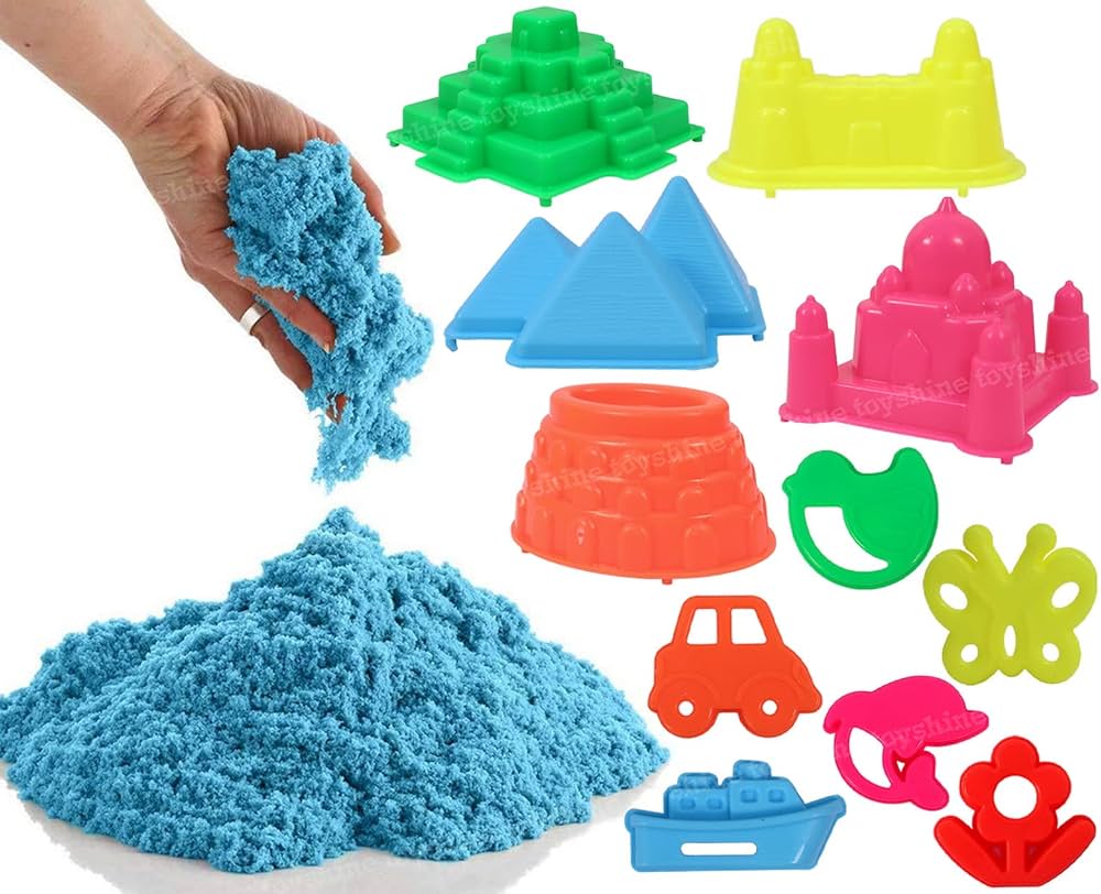 🥳🥳 TRANSFORM LEARNING INTO ADVENTURE 😇😇1KG SACHET Coloured modeling kinetic sand for kids play. Made of quality, eco-friendly material. Suitable for children above the age of three(3+).