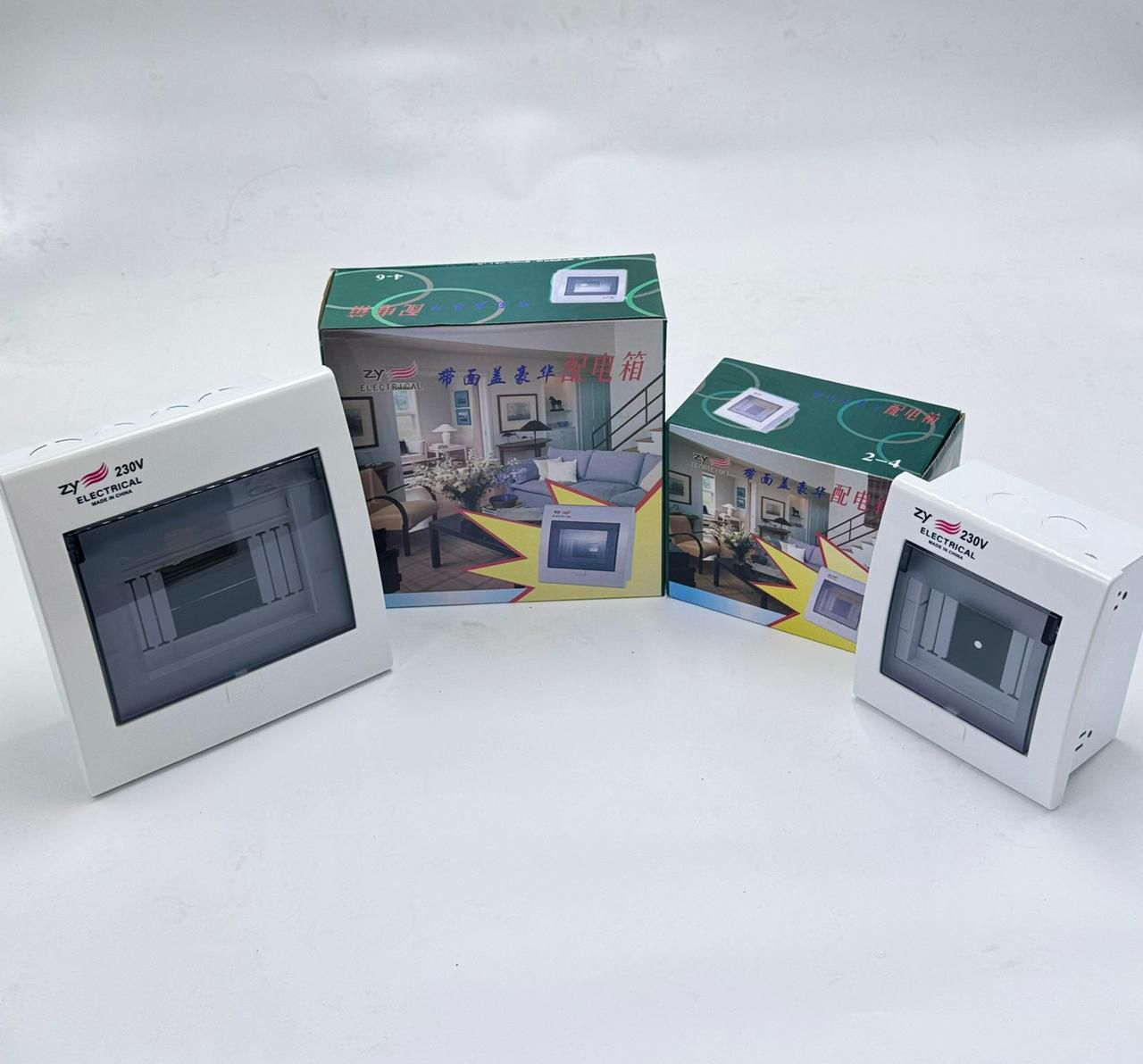 ZY consumer units or circuit breaker distribution boxes. 


These are electrical enclosures designed to house circuit breakers and other electrical components, providing control, distribution, and pro