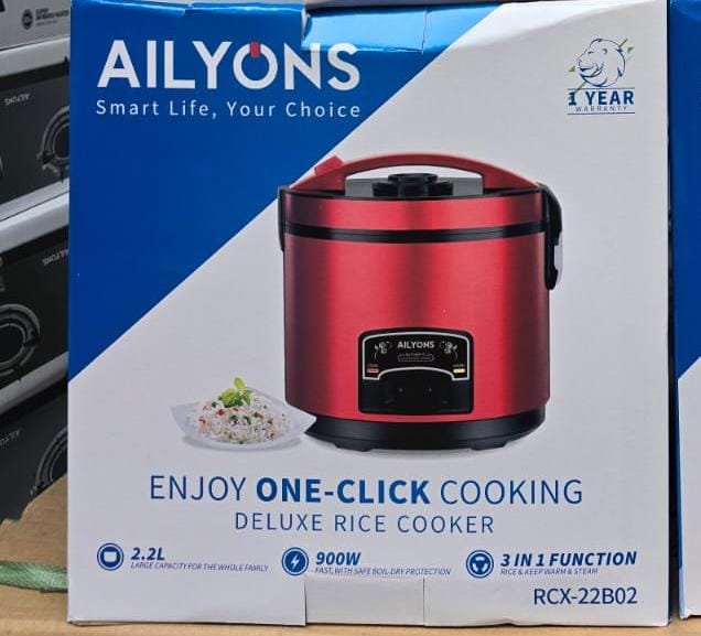 Ailyons Rice Cooker – 2.2L Capacity ✨
Make cooking effortless with the Ailyons 2.2L Rice Cooker, designed to give you perfectly cooked rice every time with minimal effort 🙌🏽
✅ 2.2 Litres Capacity –