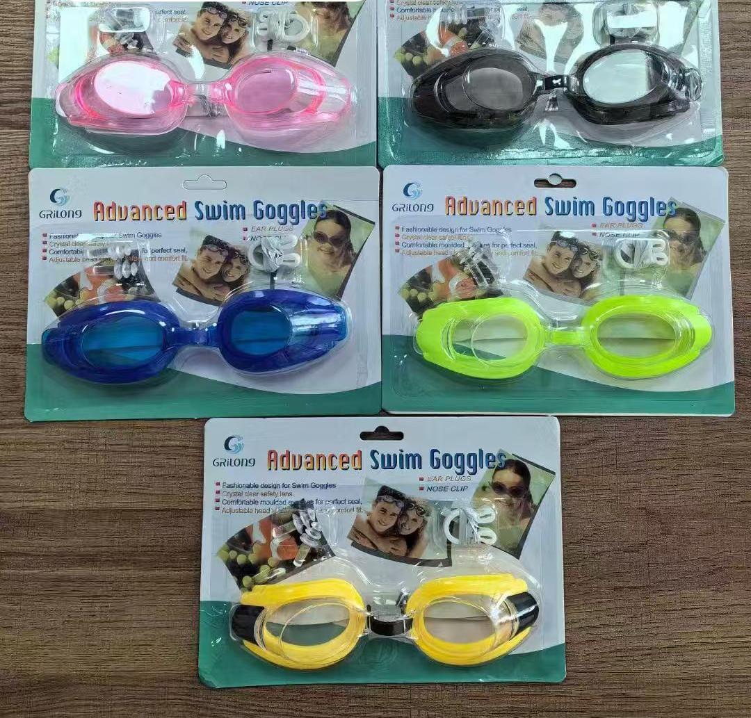 advanced swim goggles, which include earplugs and a nose clip for a complete set. 
Design: Fashionable design with crystal-clear safety lenses.
Comfort: Features comfortable molded eyecups for a perfe