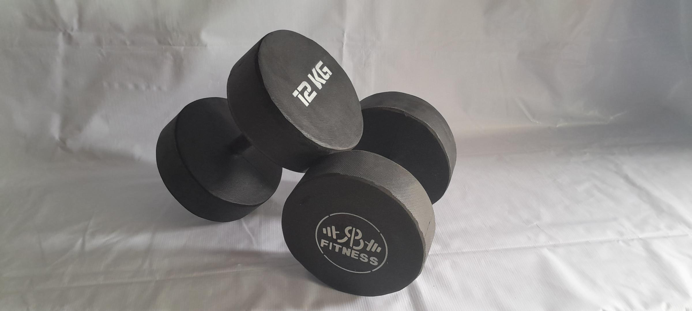 12kg dumbbells rubber coated