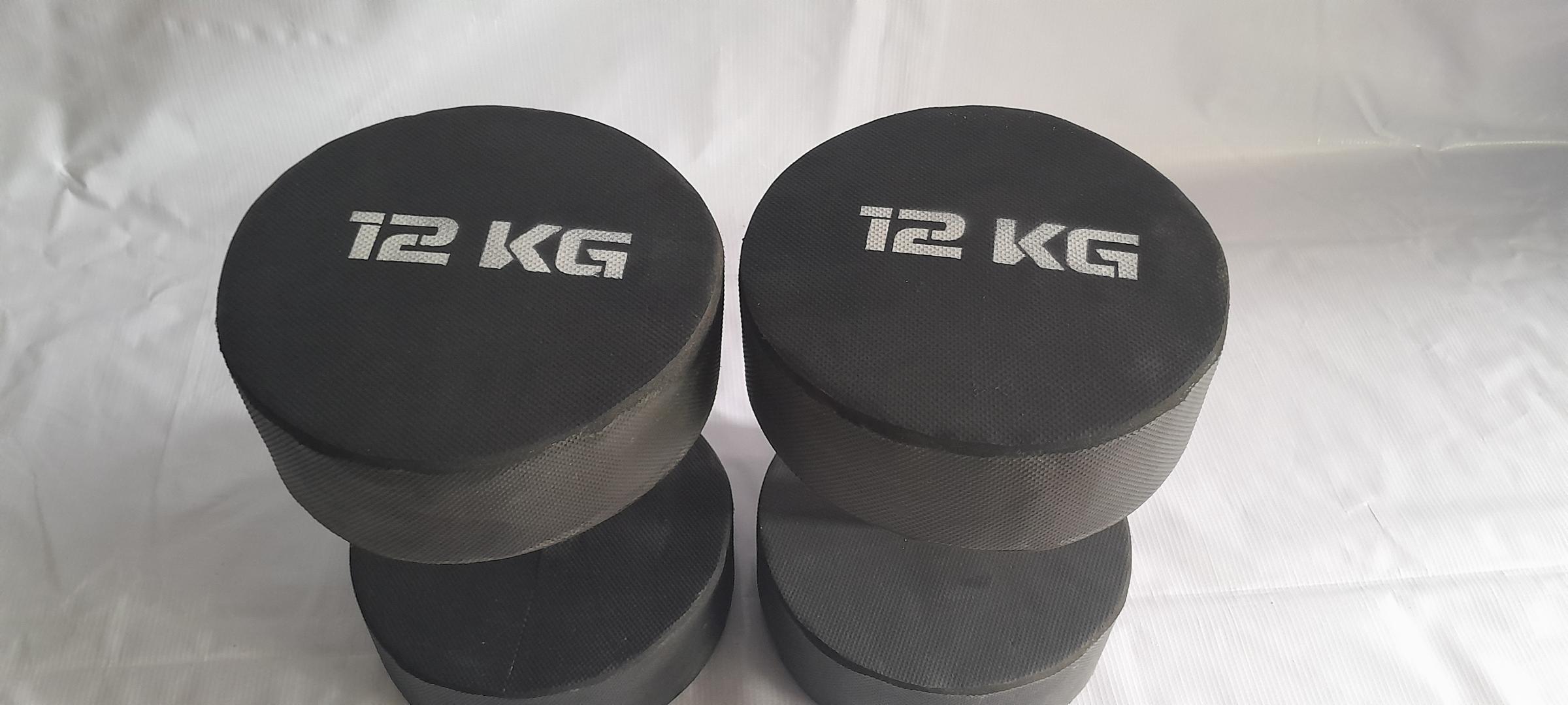 12kg dumbbells rubber coated