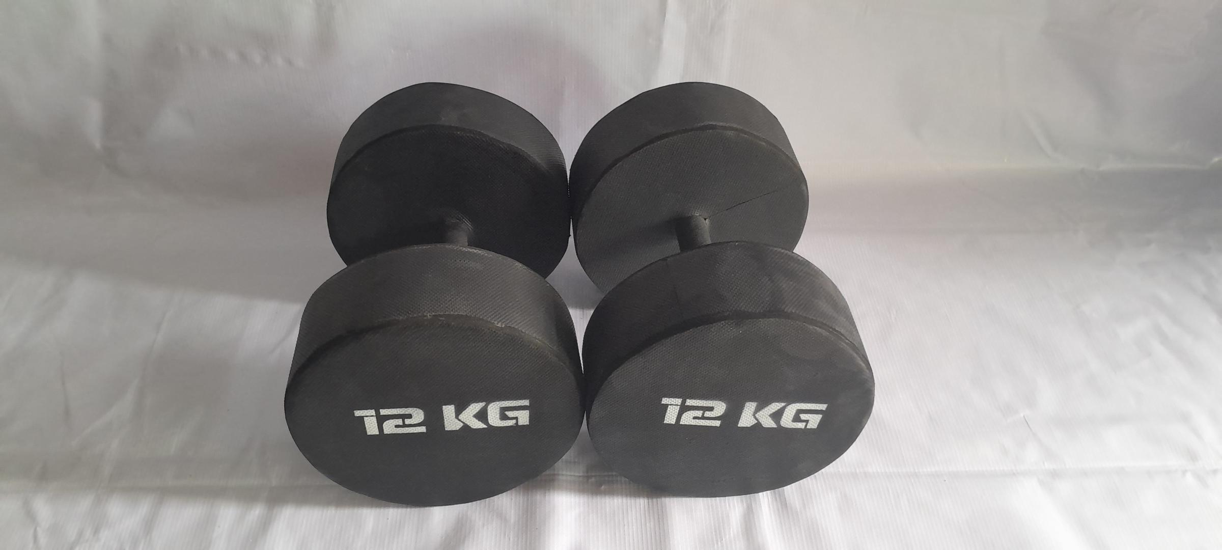 12kg dumbbells rubber coated