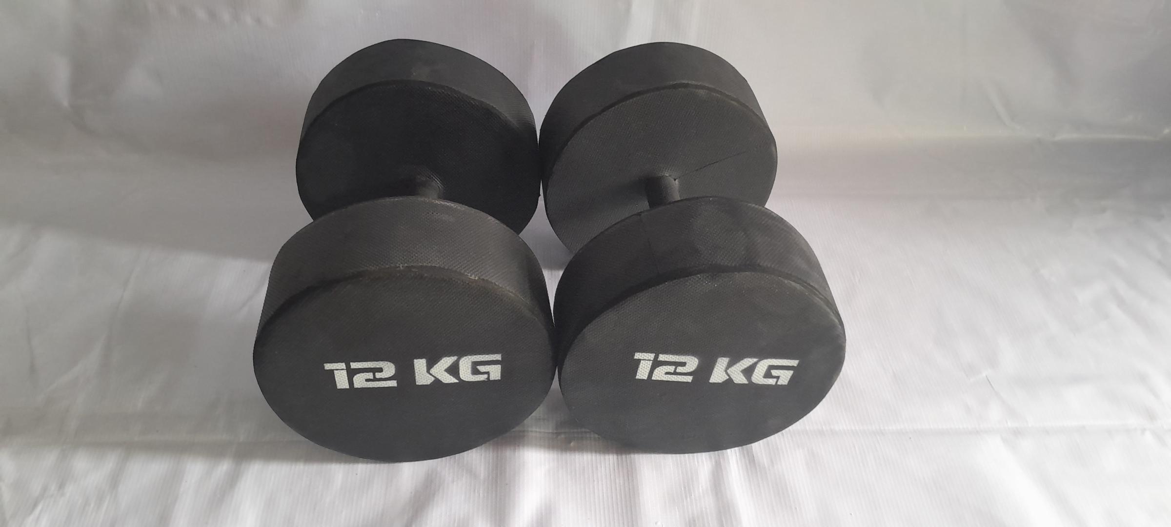12kg dumbbells rubber coated