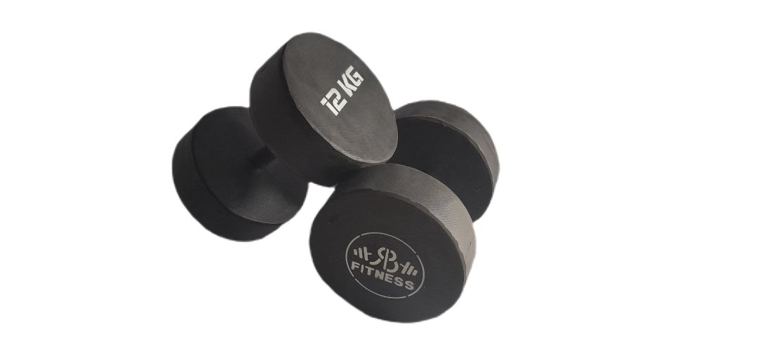 12kg dumbbells rubber coated
