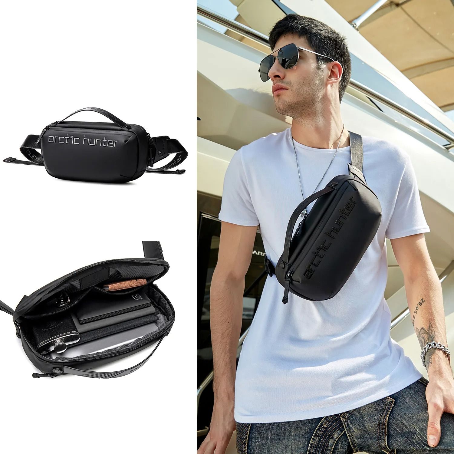 Arctic Hunter Street Fashion Unisex Messenger Crossbody Shoulder Bag Compact & Stylish Travel Shoulder Bag