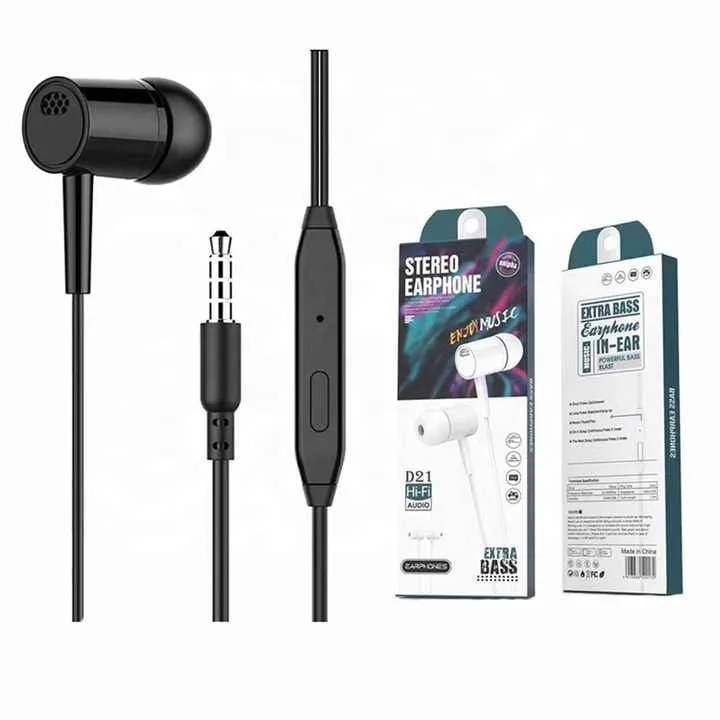 Best Seller Wired Earphones Running Sport Earphones 3.5mm Earphone Noise-isolating In-Ear Subwoofer Earplugs With Mic For All Phones
