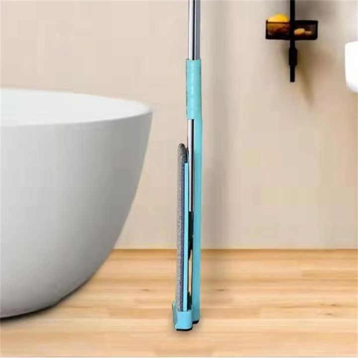 Squeeze Mop Floor Mops Reusable Microfiber Pads Hand-free Wash 360 Degree Cleaning Flat Mop Self Cleaning Hands-free 360 Floor Cleaner Microfiber Flat Squeeze Mop With Stainless Steel  Handle