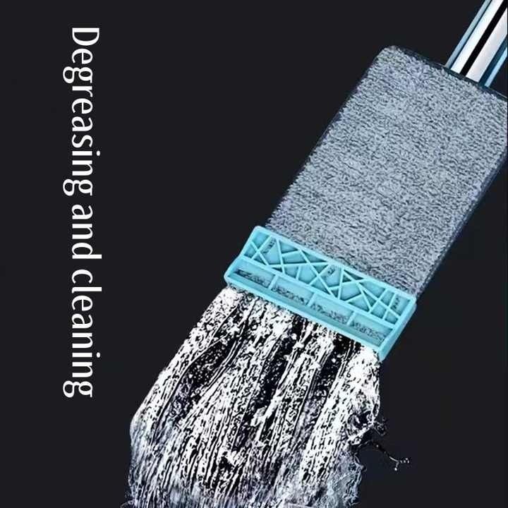 Squeeze Mop Floor Mops Reusable Microfiber Pads Hand-free Wash 360 Degree Cleaning Flat Mop Self Cleaning Hands-free 360 Floor Cleaner Microfiber Flat Squeeze Mop With Stainless Steel  Handle