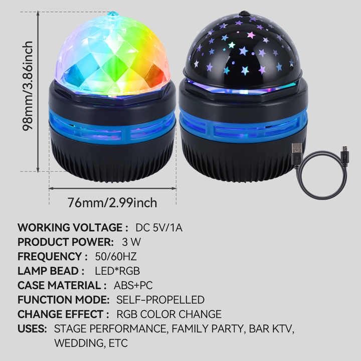 Colorful Starry Sky Projector Light, Rotating Magic Ball Galaxy LED Night Light, LED mini Star Lights USB Power Supply, Rotating Magic Ball For Bedroom Decor Lamp RGB Moon Galaxy Projection Light