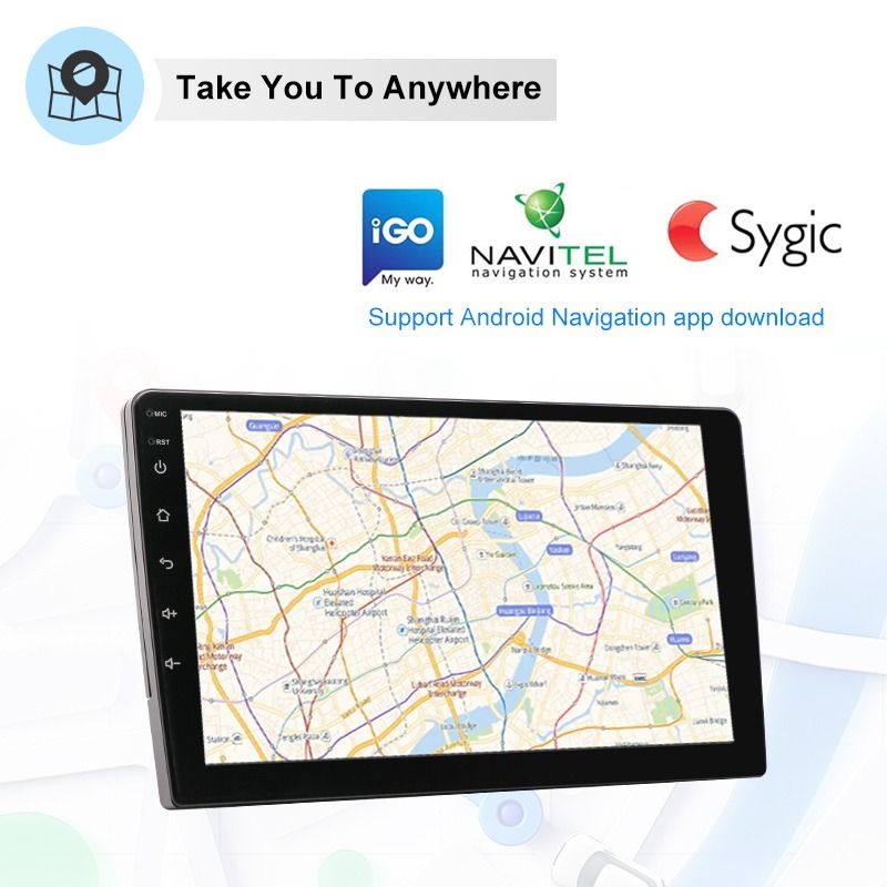 Universal Touch Screen Android Car Player 9 inch 2+32Gb Player 2Din Gps Navigation Car Radio Car Android radio with Android Auto and CarPlay and Fan