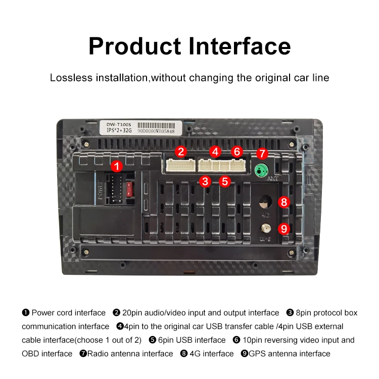 Universal Touch Screen Android Car Player 9 inch 2+32Gb Player 2Din Gps Navigation Car Radio Car Android radio with Android Auto and CarPlay and Fan
