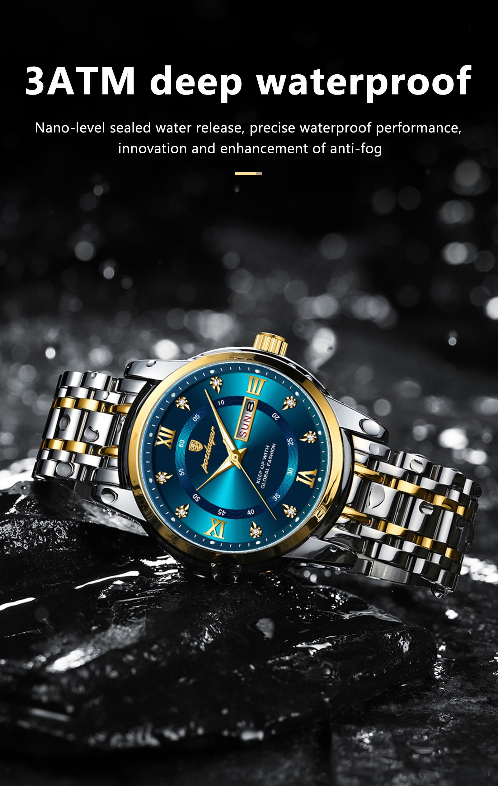 POEDAGAR 936 Fashion Luxury Quartz Men Watches Stainless Steel Date Quartz Watch for Men Waterproof Luminous Fashion Men's Fashion Watch