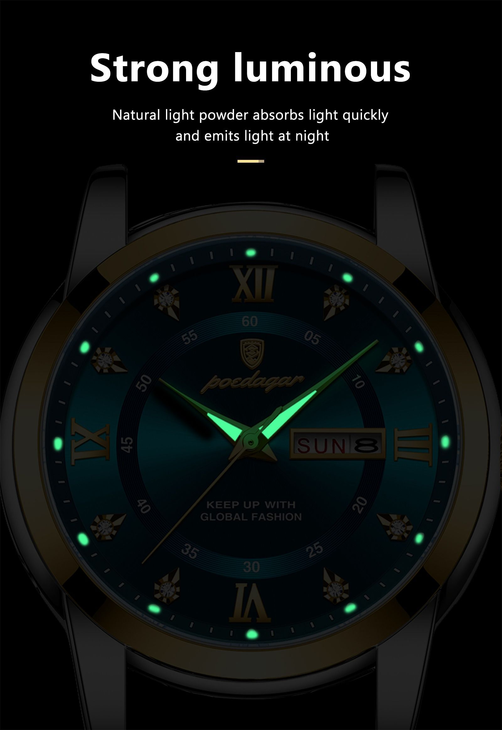 POEDAGAR 936 Fashion Luxury Quartz Men Watches Stainless Steel Date Quartz Watch for Men Waterproof Luminous Fashion Men's Fashion Watch