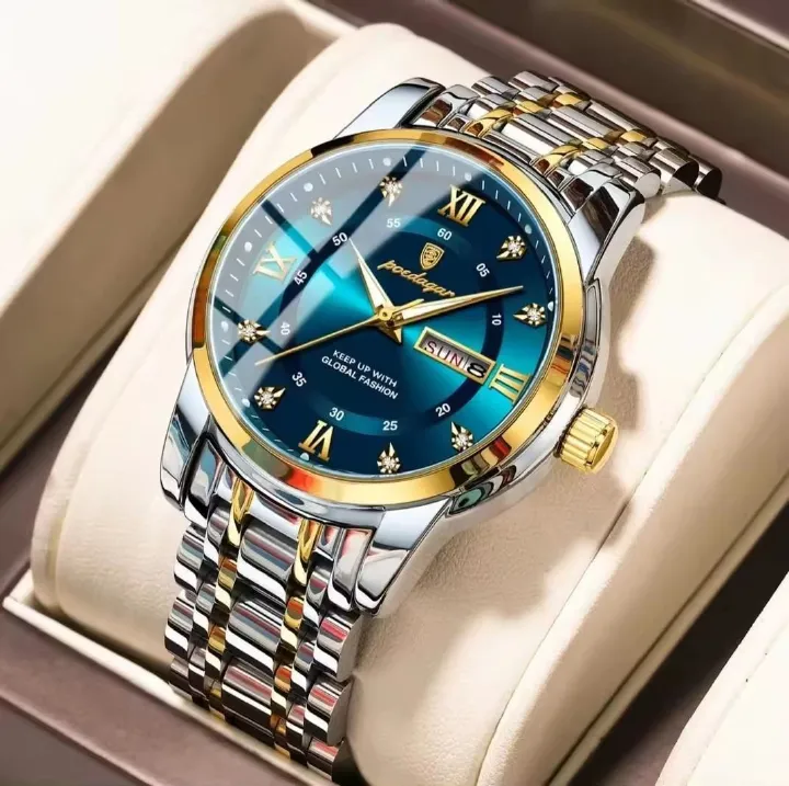 POEDAGAR 936 Fashion Luxury Quartz Men Watches Stainless Steel Date Quartz Watch for Men Waterproof Luminous Fashion Men's Fashion Watch