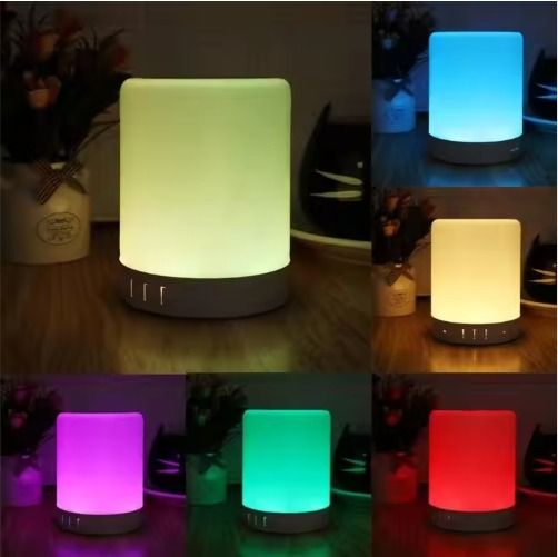 Colorful LED Wireless Bluetooth Speaker CL671 Portable LED Light Music Mini BT Speaker Rechargeable Desk Lamp Touch Control Night Light Bedside Lamp
