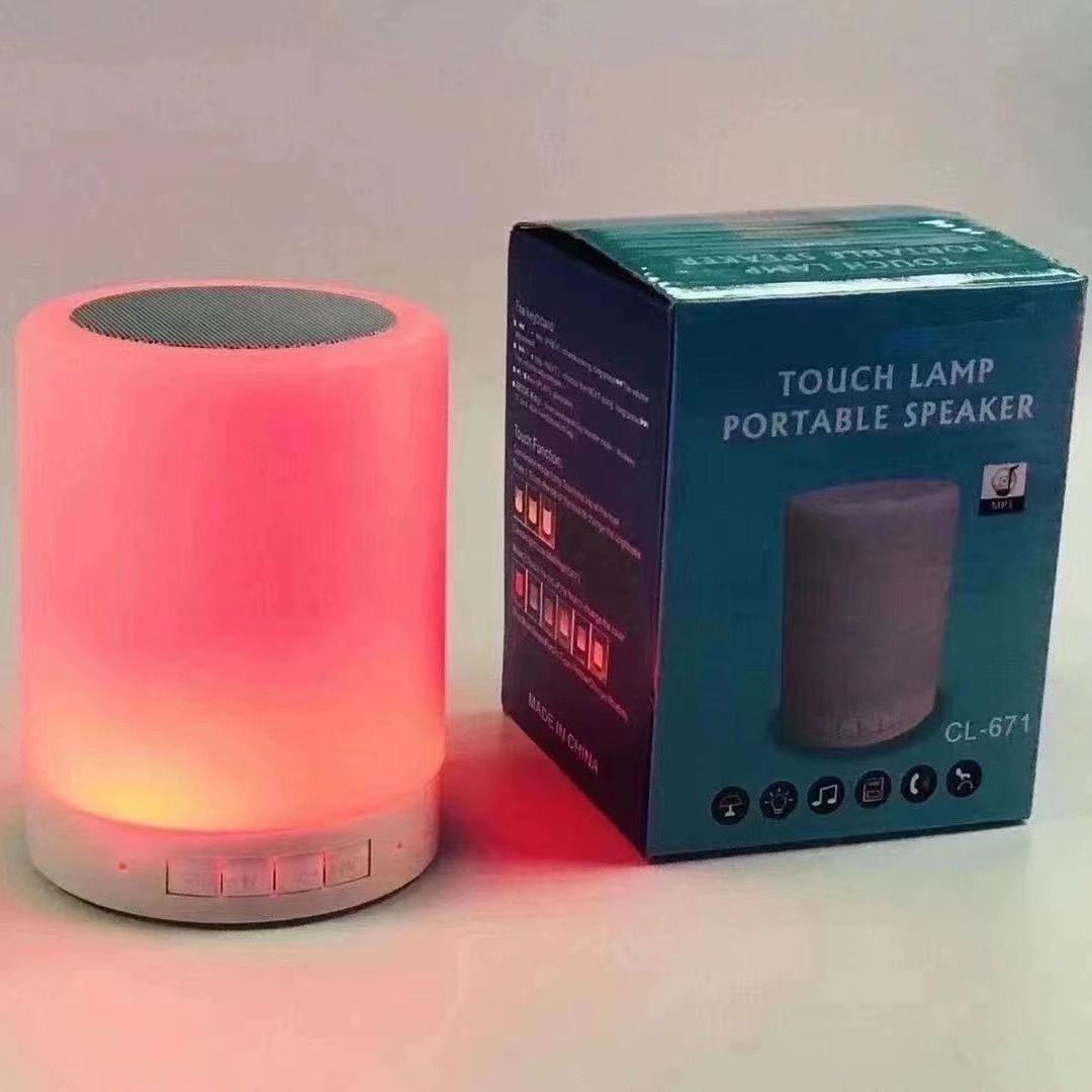 Colorful LED Wireless Bluetooth Speaker CL671 Portable LED Light Music Mini BT Speaker Rechargeable Desk Lamp Touch Control Night Light Bedside Lamp
