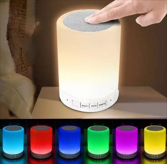 Colorful LED Wireless Bluetooth Speaker CL671 Portable LED Light Music Mini BT Speaker Rechargeable Desk Lamp Touch Control Night Light Bedside Lamp