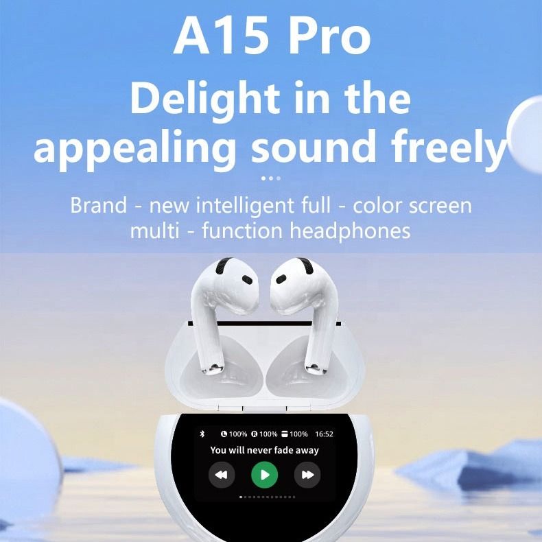 New Arrivals A15 Pro Touch Screen TWS Bluetooth Earpods Earphone Headphones Sport Earpods Wireless  Earbuds New A15 Pro Touch Screen Wireless In-Ear Earbuds LED Screen Display