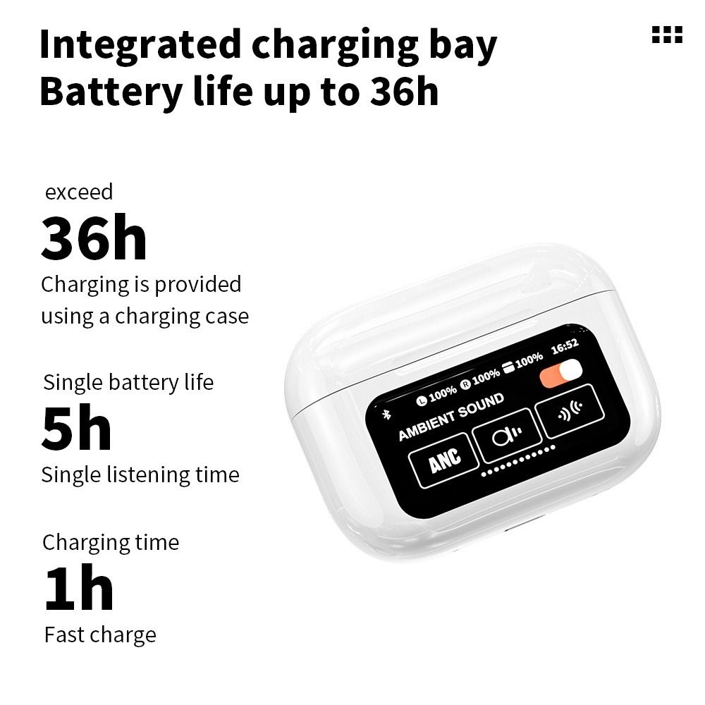 Wireless Earbuds Bluetooth 5.4 Earphones Touch Control LED Case for all Smartphones Cheap A9 Pro Wireless Earpods Quality Bass Active Noise Cancelling Earbuds and Unique Stylish LED Case