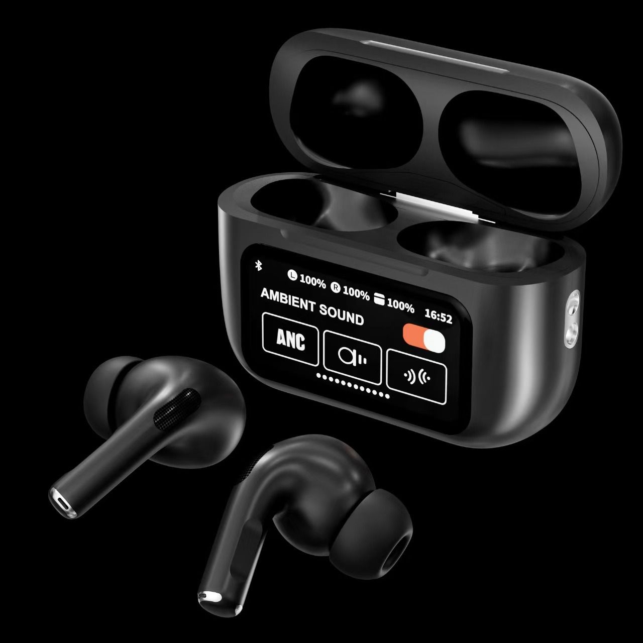 Wireless Earbuds Bluetooth 5.4 Earphones Touch Control LED Case for all Smartphones Cheap A9 Pro Wireless Earpods Quality Bass Active Noise Cancelling Earbuds and Unique Stylish LED Case