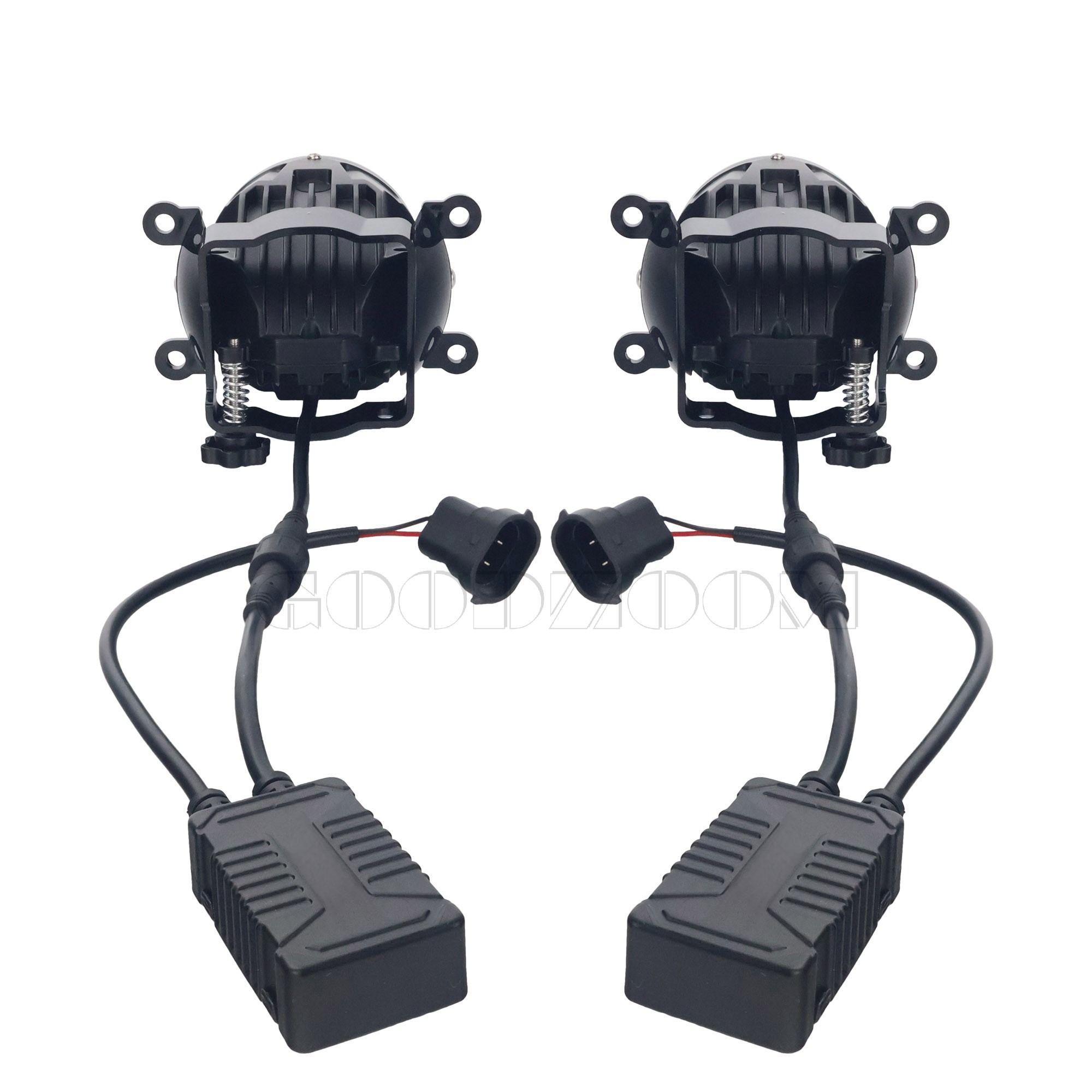 High Power Bi-LED Projector Fog Lights Tricolor Fog Light Projector 3 Inch Car LED Fog Lights Fog Light Projector Lens Foglamp for Car Foglight 100W