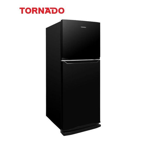 Tornado Refrigerator No Frost 304 Liter Black, 3 Years Warranty, Large Capacity Fridge/Freezer, 20L Vegetable/Fruit Rack