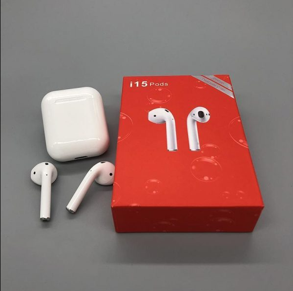 TWS Airpods Twins Bluetooth Earbuds Original I15 Airpods/Headphones/Earphones. Bluetooth V5.0 Earphone Touch Sensor True Stereo 10m Transmission Built in Mic Earbuds with Charging Case