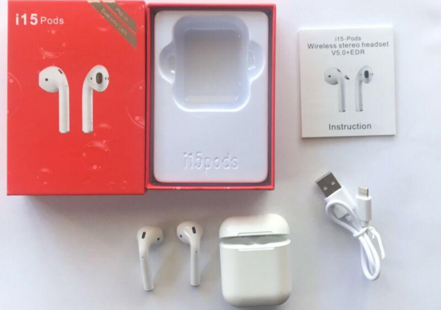 TWS Airpods Twins Bluetooth Earbuds Original I15 Airpods/Headphones/Earphones. Bluetooth V5.0 Earphone Touch Sensor True Stereo 10m Transmission Built in Mic Earbuds with Charging Case