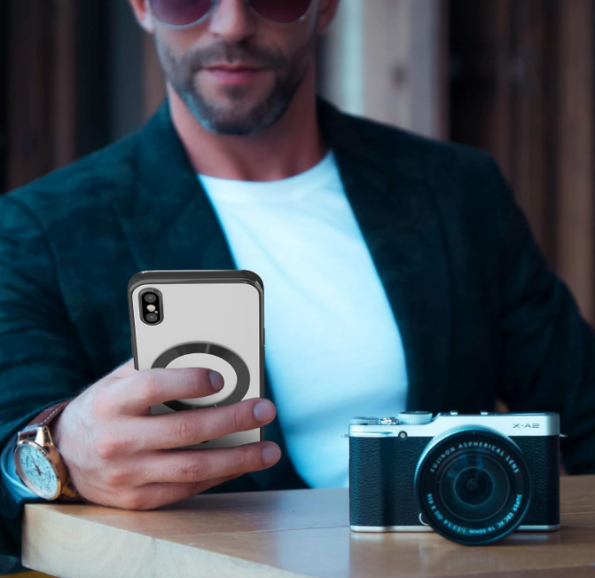 iPhone X/XS Case, iPhone Xs Case/Cover, Electroplated, Clear, Slim, with Camera Protection, Shockproof Case for iPhone X/ iPhone Xs Compatible with MagSafe, Black Border