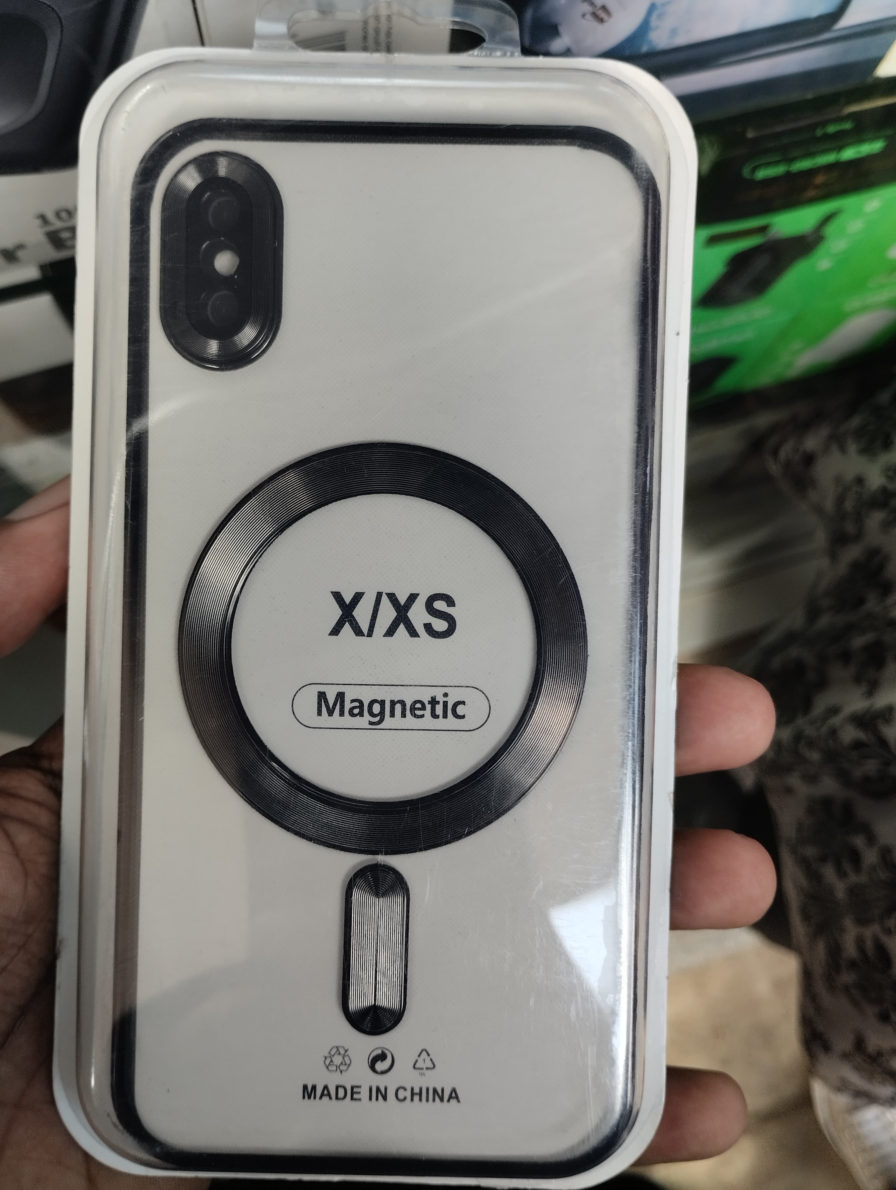 iPhone X/XS Case, iPhone Xs Case/Cover, Electroplated, Clear, Slim, with Camera Protection, Shockproof Case for iPhone X/ iPhone Xs Compatible with MagSafe, Black Border