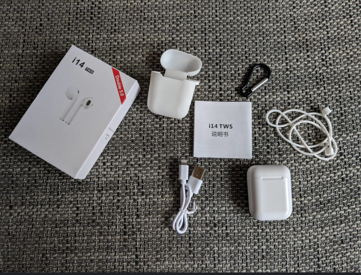 TWS Airpods Twins Bluetooth Earbuds Original I14 Airpods/Headphones/Earphones. Bluetooth V5.0 Earphone Touch Sensor True Stereo 10m Transmission Built in Mic Earbuds with Charging Case