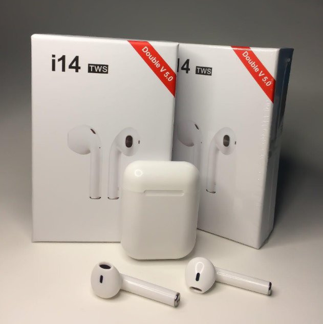 TWS Airpods Twins Bluetooth Earbuds Original I14 Airpods/Headphones/Earphones. Bluetooth V5.0 Earphone Touch Sensor True Stereo 10m Transmission Built in Mic Earbuds with Charging Case
