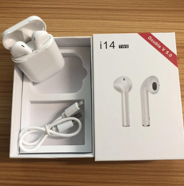 TWS Airpods Twins Bluetooth Earbuds Original I14 Airpods/Headphones/Earphones. Bluetooth V5.0 Earphone Touch Sensor True Stereo 10m Transmission Built in Mic Earbuds with Charging Case