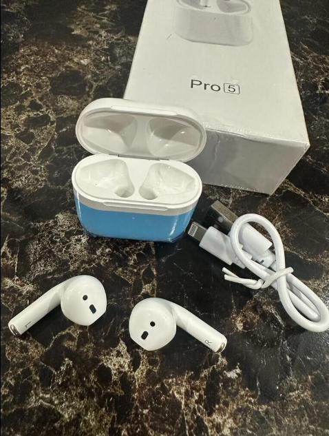 TWS Airpods Twins Bluetooth Earbuds Original Pro 5 Airpods/Headphones/Earphones. Bluetooth V5.0 Earphone Touch Sensor True Stereo 10m Transmission Built in Mic Earbuds with Charging Case