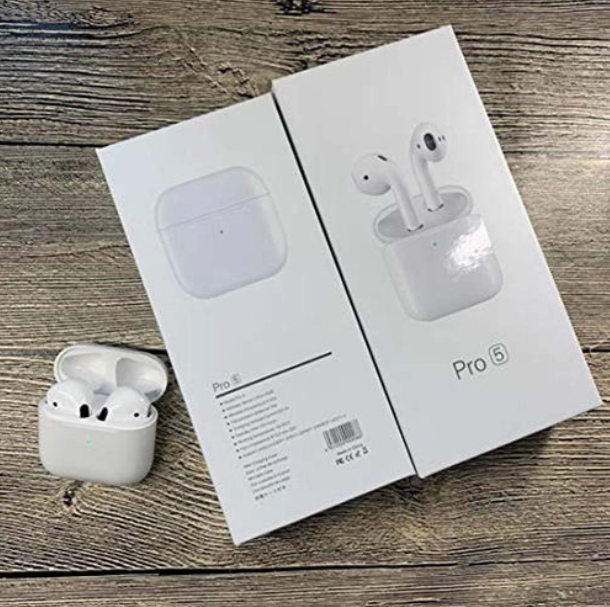 TWS Airpods Twins Bluetooth Earbuds Original Pro 5 Airpods/Headphones/Earphones. Bluetooth V5.0 Earphone Touch Sensor True Stereo 10m Transmission Built in Mic Earbuds with Charging Case