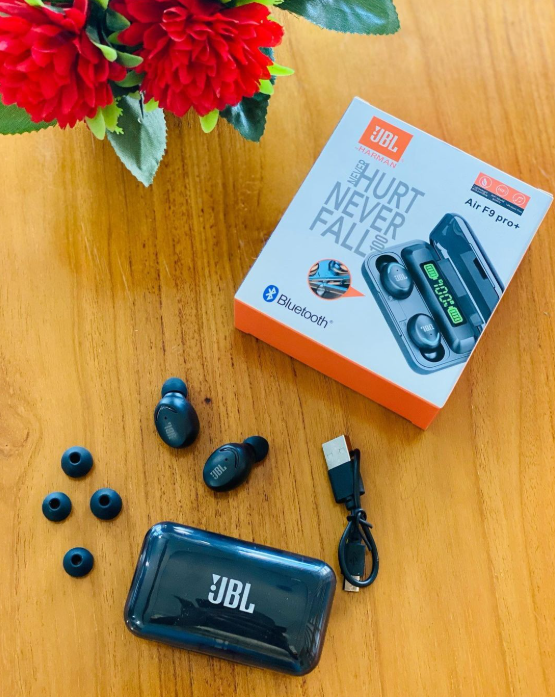 JBL Air F9 Pro + Ear Buds Wireless Airpods, Bluetooth 5.3 Headphones In Ear, Bluetooth Earphones with Built-in Microphone, Wireless Ear Buds, Bluetooth Earbuds with Mic, Charging Case