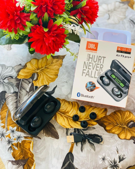 JBL Air F9 Pro + Ear Buds Wireless Airpods, Bluetooth 5.3 Headphones In Ear, Bluetooth Earphones with Built-in Microphone, Wireless Ear Buds, Bluetooth Earbuds with Mic, Charging Case