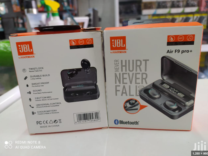 JBL Air F9 Pro + Ear Buds Wireless Airpods, Bluetooth 5.3 Headphones In Ear, Bluetooth Earphones with Built-in Microphone, Wireless Ear Buds, Bluetooth Earbuds with Mic, Charging Case