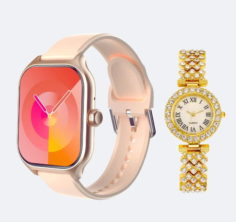 Fasion Smartwatch D15 New Women's Gift Box Luxury Bracelet, Necklace, Earrings, Analog watch, Bluetooth Smart Watch Gift Box with exquisite jewelry