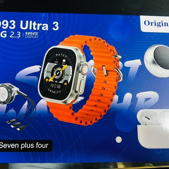 Fashion Smartwatch Latest D93 Ultra 3 Smart Watch for Men & Women: Make/Answer Call Smart Watches for Android/iPhone has free gifts like airpods, bluetooth speaker, 7straps, wireless charger