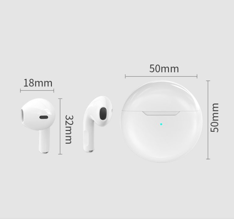 Air Pro 6 Airpods/Earbuds Wireless Headphones with Mic, Bluetooth Earphones Sport Running Headset for iPhone/Android Pro6 Earbuds
